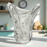 1950s Sèvres Crystal Vase - Freeform Hand-Blown Design