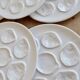 6 vintage oyster plates in earthenware