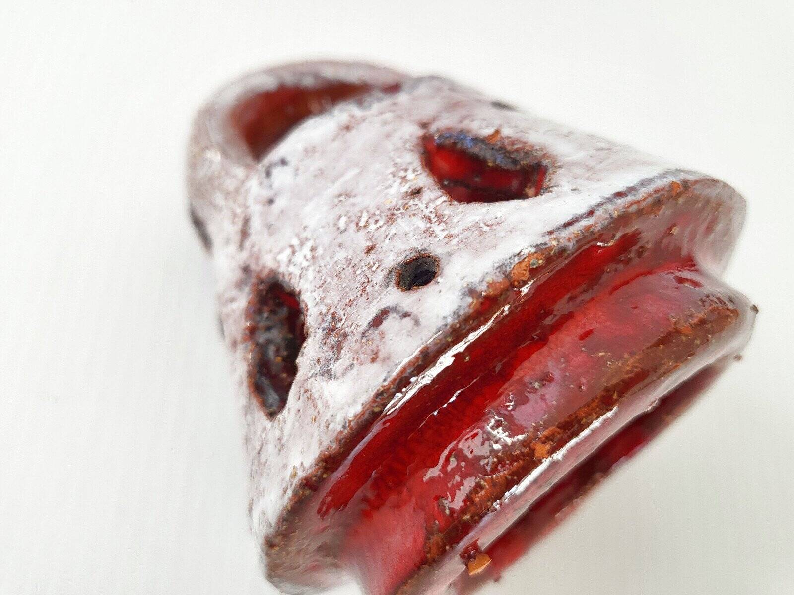 Vintage ceramic terracotta glazed candle holder - 1970s