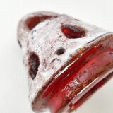 Vintage ceramic terracotta glazed candle holder - 1970s