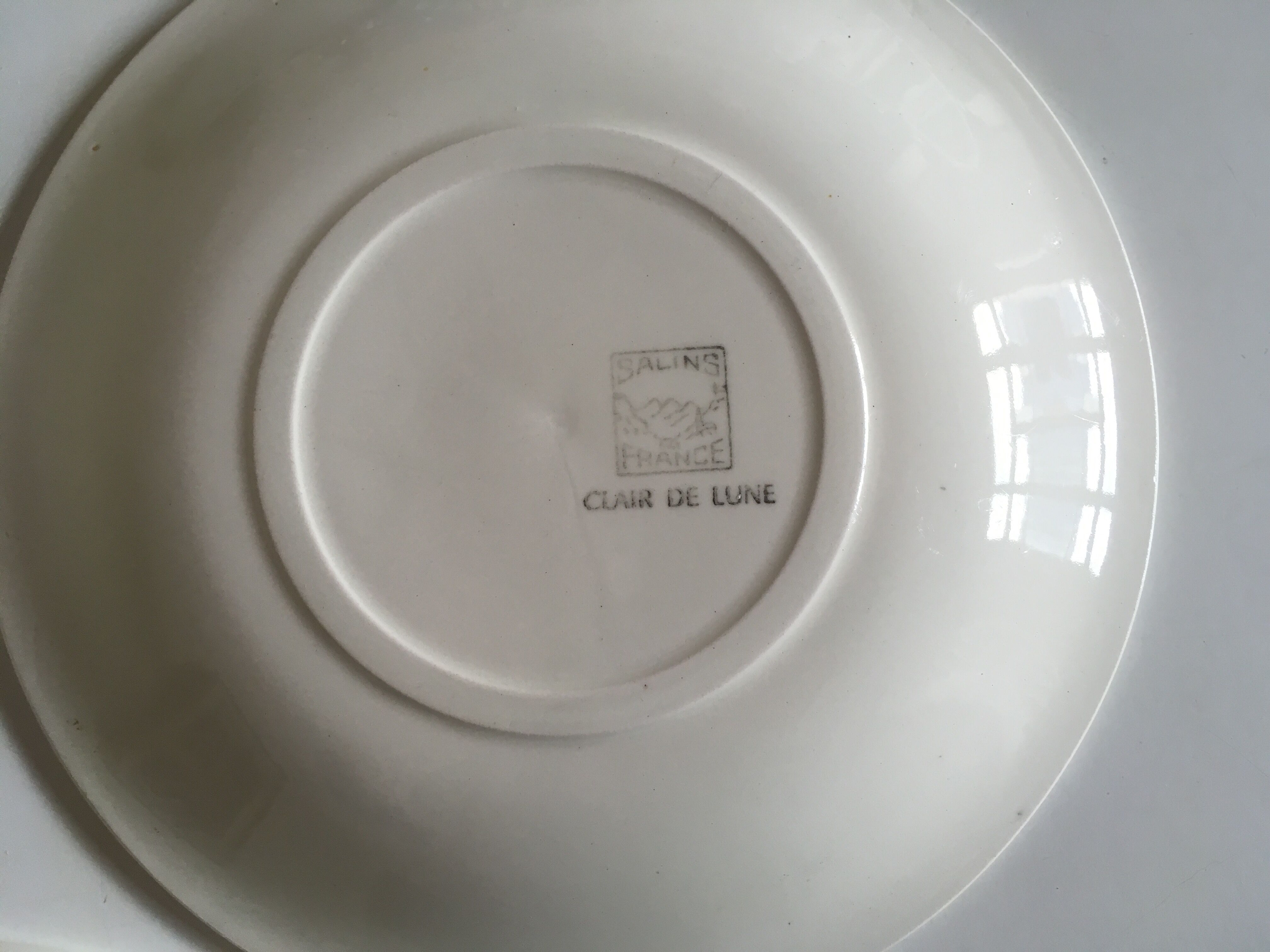Salins earthenware dessert plates, Clair de Lune décor 60