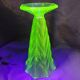 Antique Art Deco Bohemian uranium vase / geometric glass