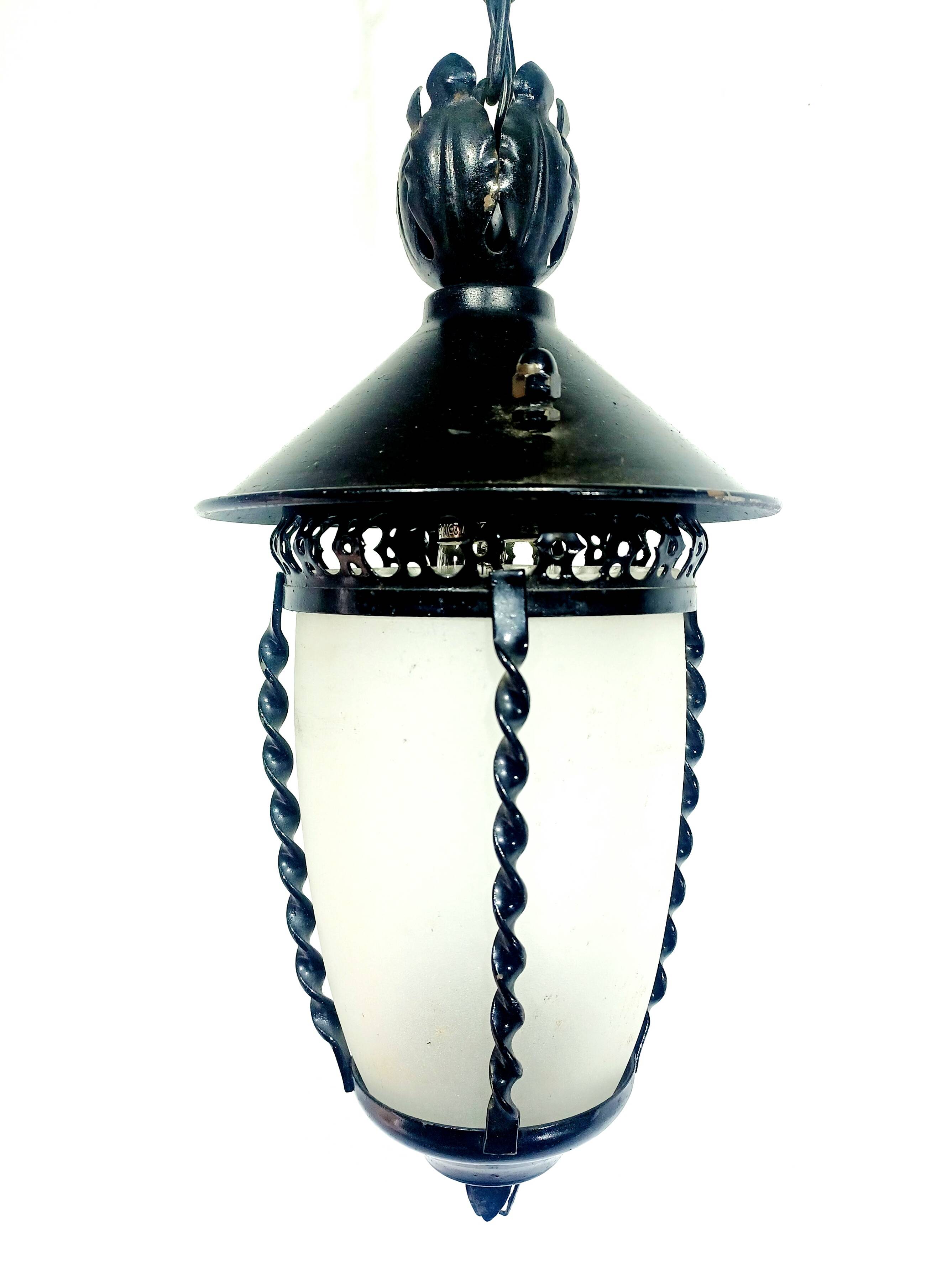 Small 1-light wrought iron lantern