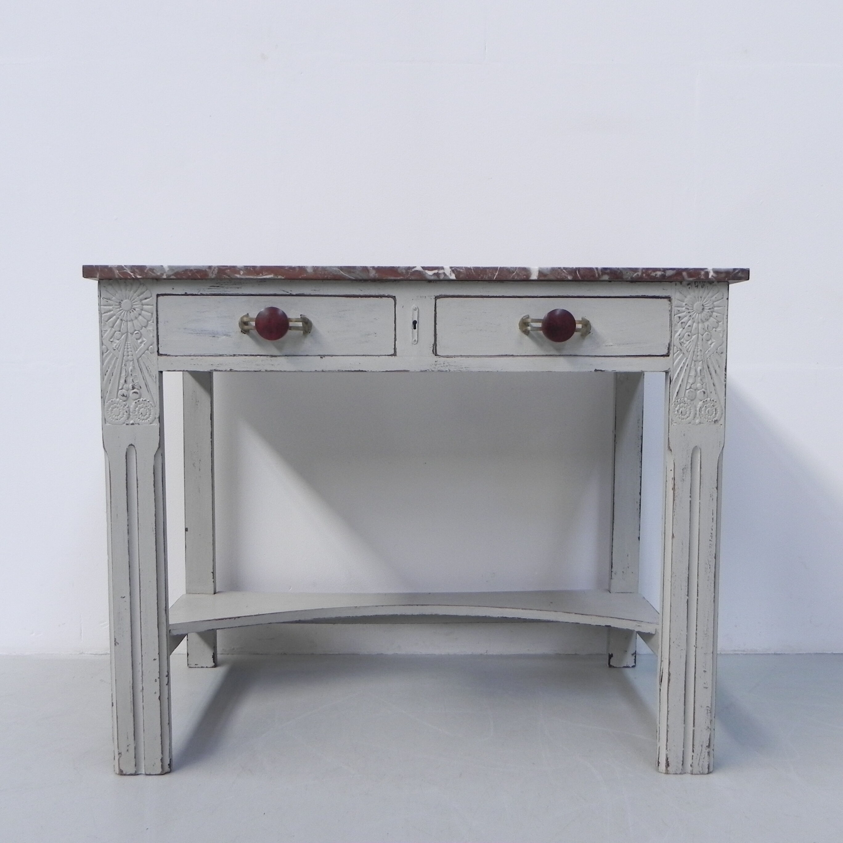 Art Deco table with 2 drawers and mirror, side table