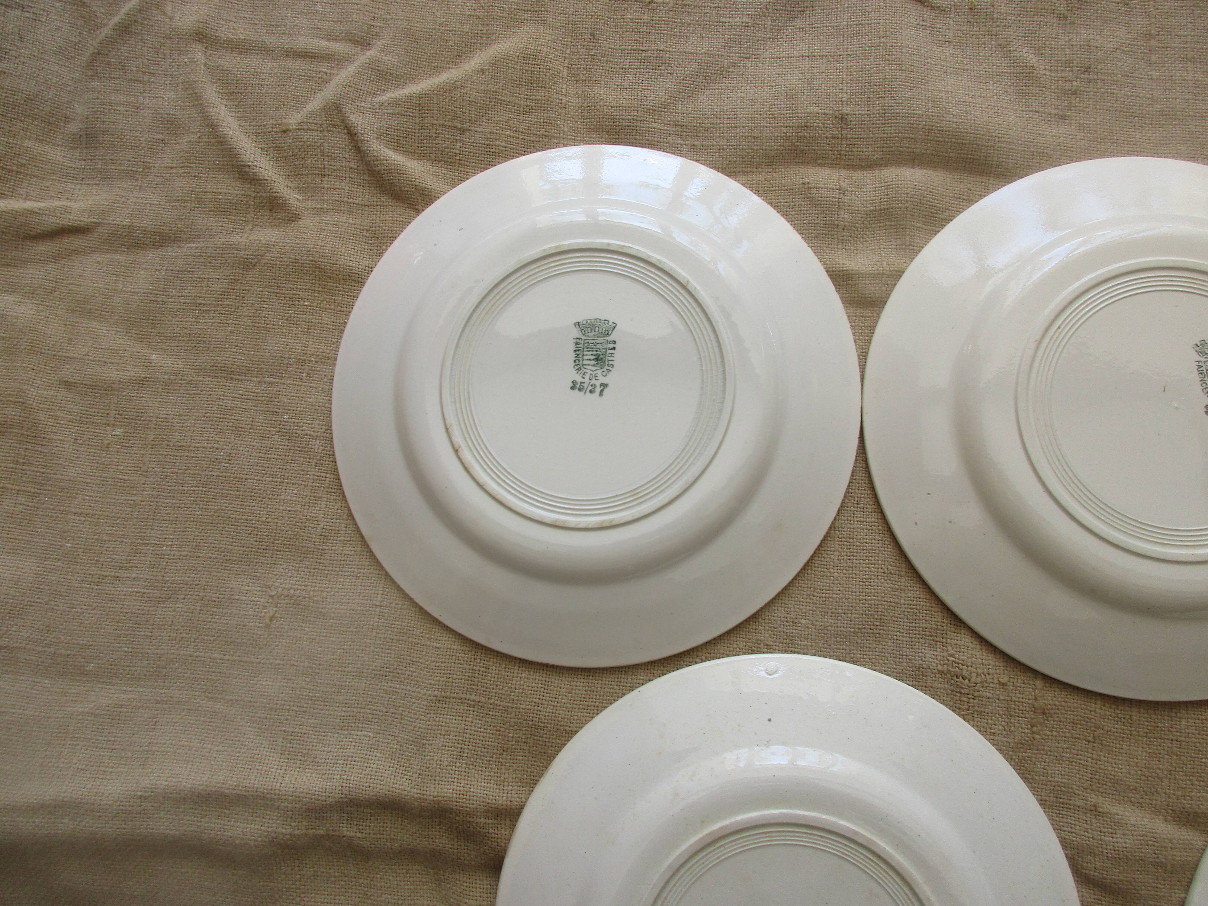 Lots of 5 plates a dessert faiencerie de castres