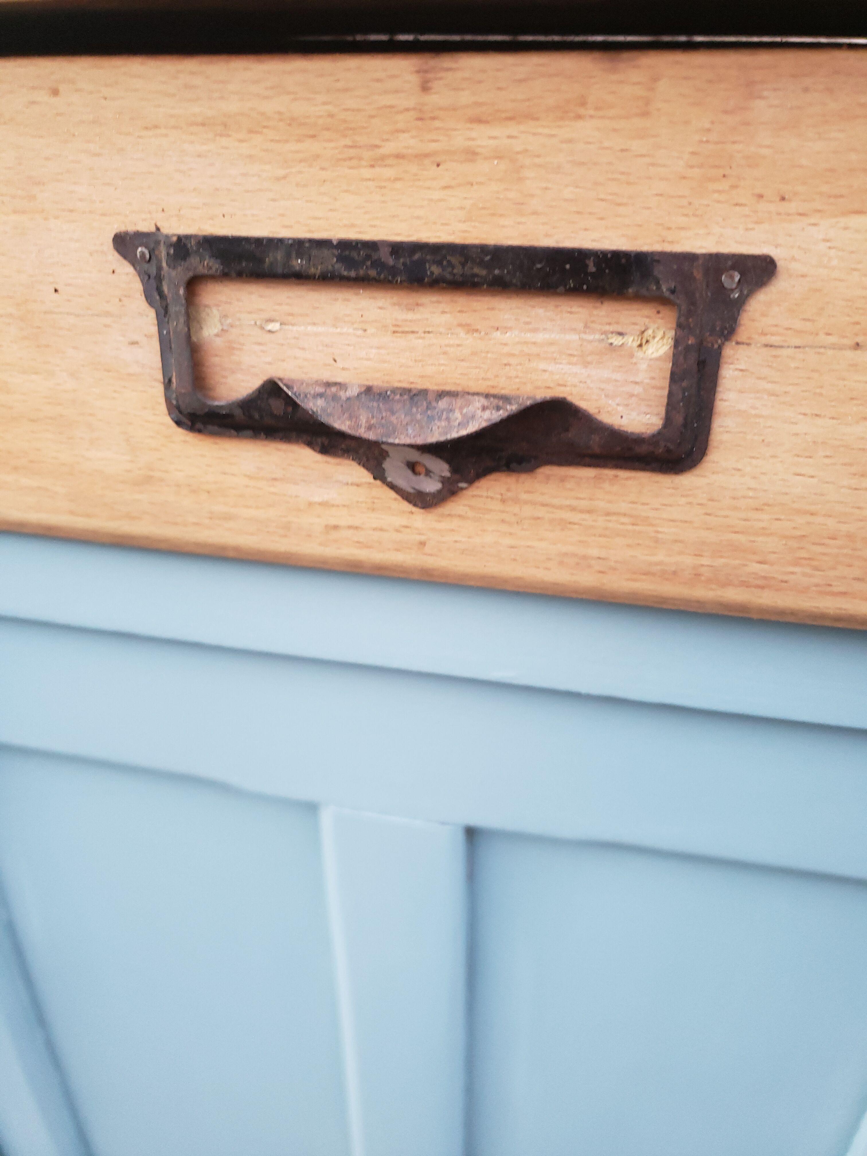 Parisian buffet patina blue old handles