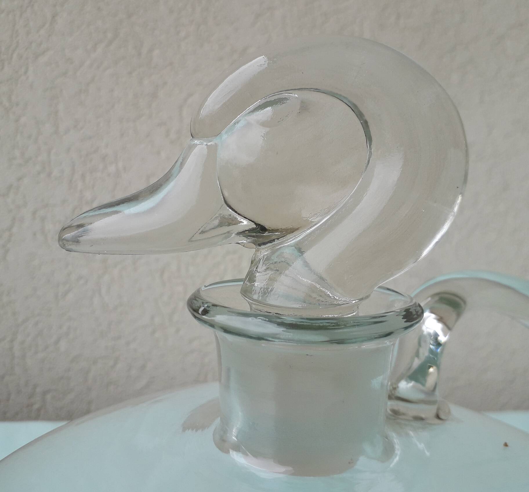 Duck glass carafe