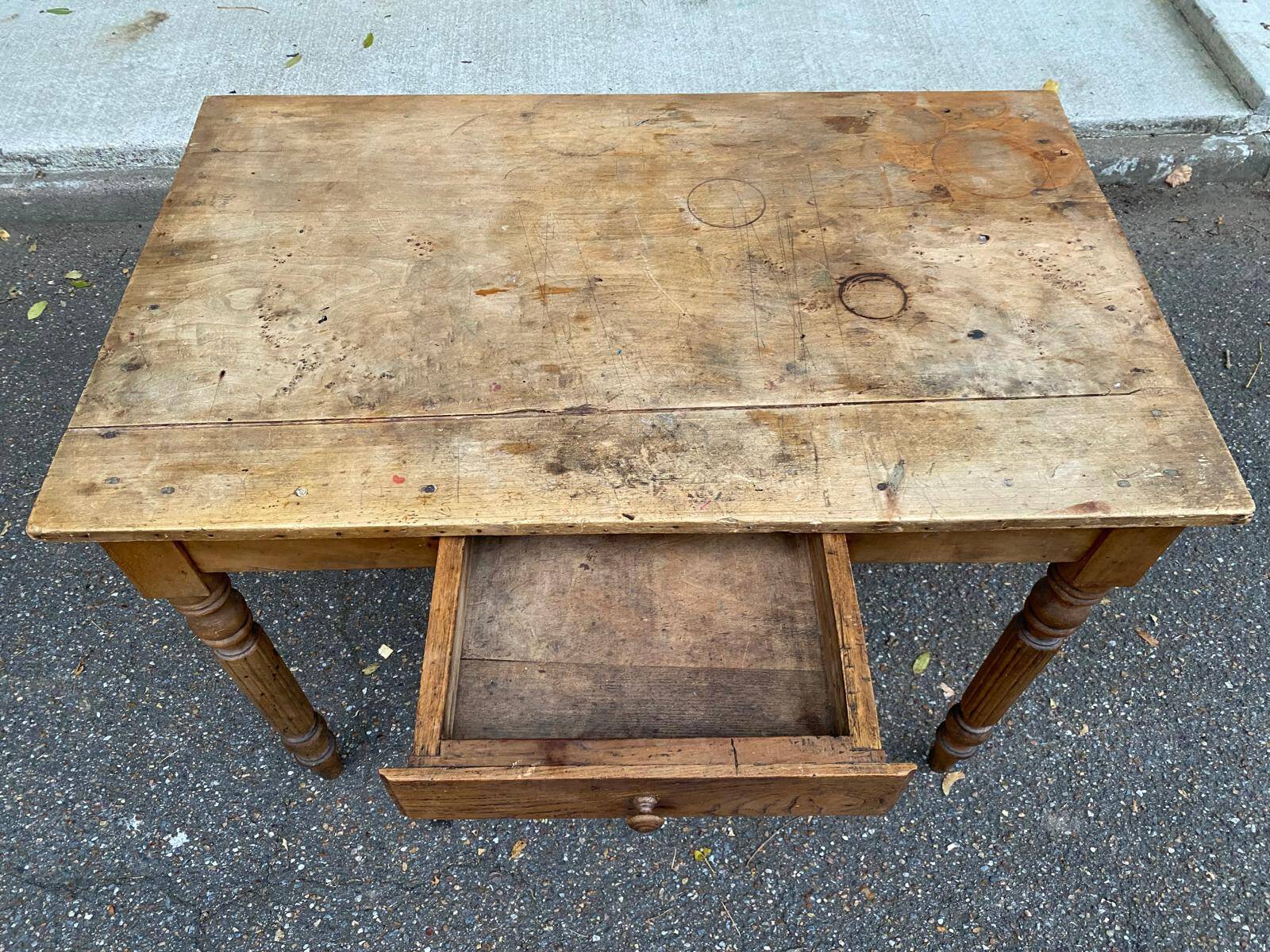 19th century Louis XVI solid wood desk