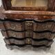 Dutch display cabinet in two parts made of marquetry wood.