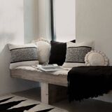 Rectangular patterned wool cushion