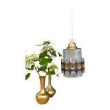 Vintage 70s glass tulip pendant light