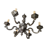 Grey patinated bronze chandelier