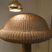 Vintage lamppost in rattan shape mushroom France 1950