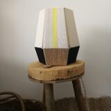 Table lamp woven in cotton thread and jute