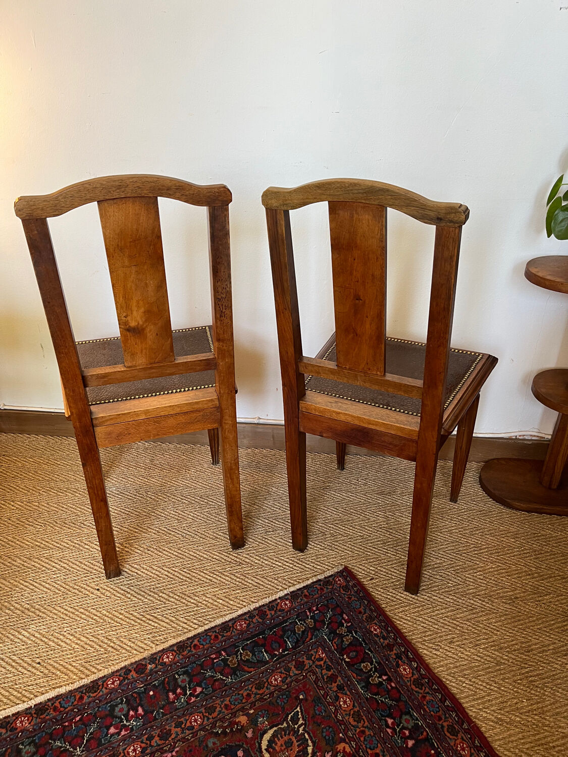 Pair of art deco style wooden chairs