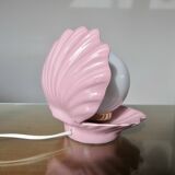 Pink ceramic shell lamp 1970