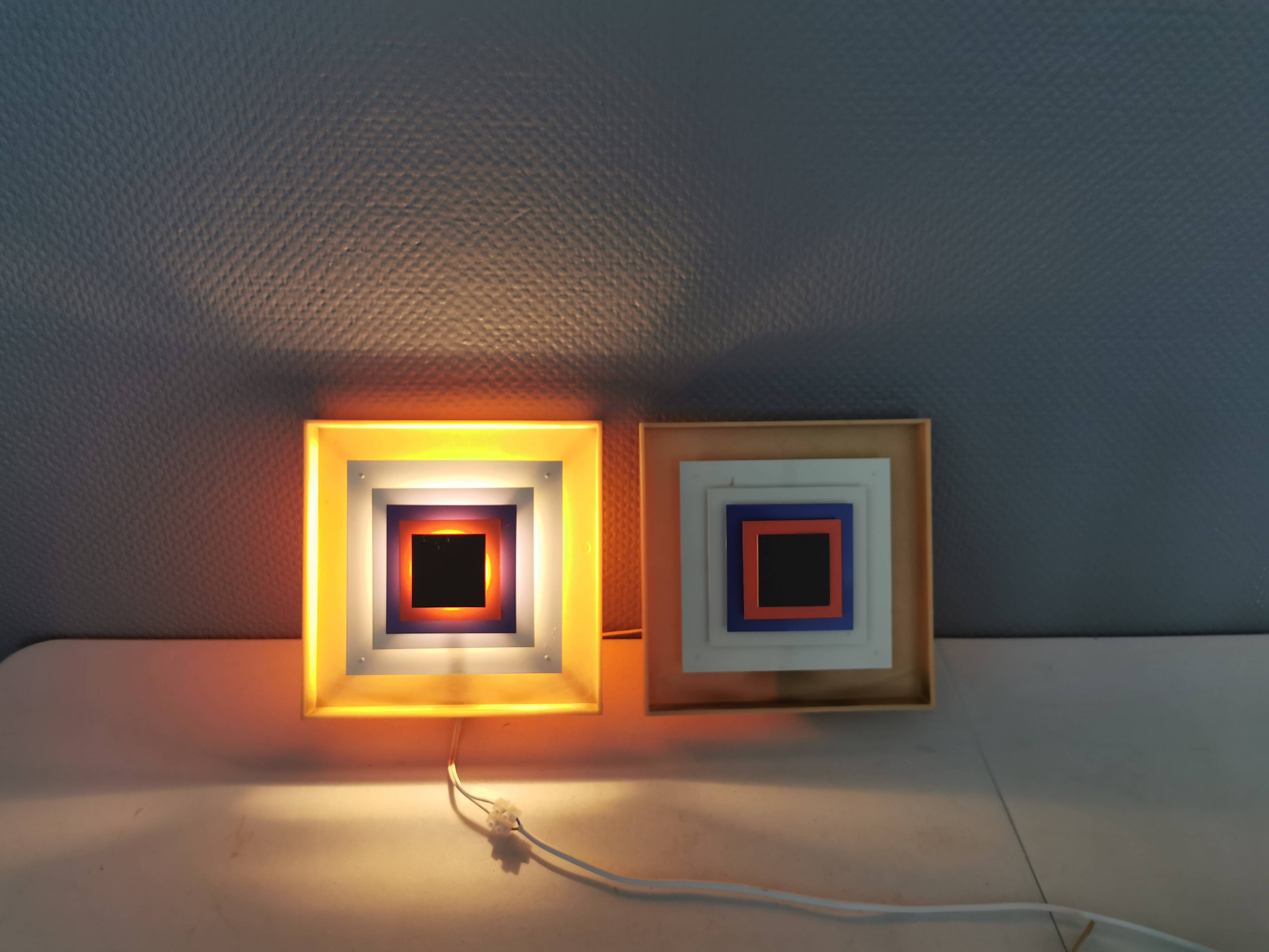 Two Wall lamps by Bent Karlby and produced by LYFA, model Kvadrille.