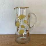 Carafe années 1950-6o dorure et citron émaillé verrerie de monaco