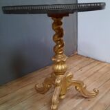 Gilded wooden pedestal table