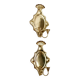 Large Swedish brass wall sconces in mid-century baroque style.