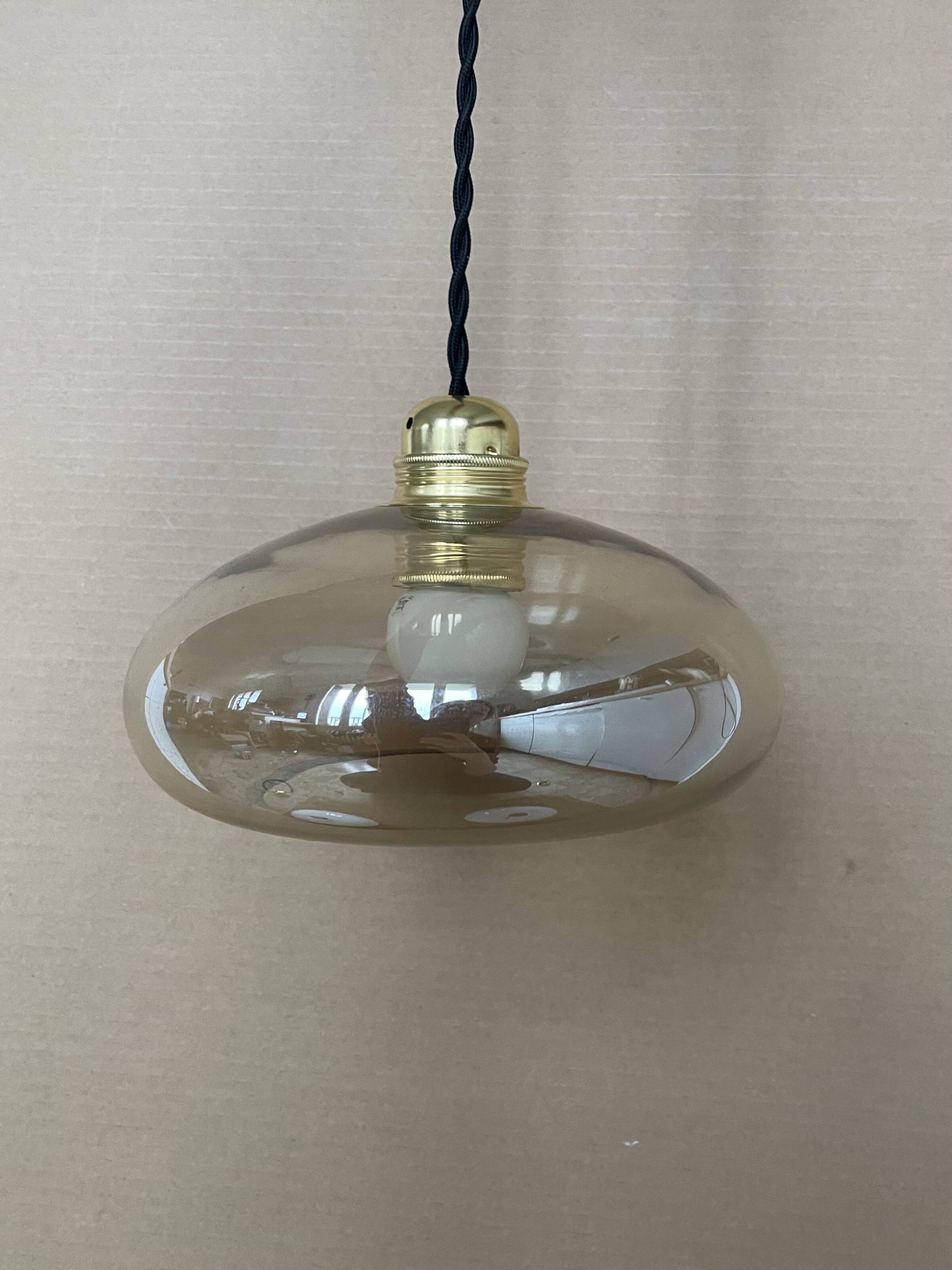 Antique amber glass pendant light