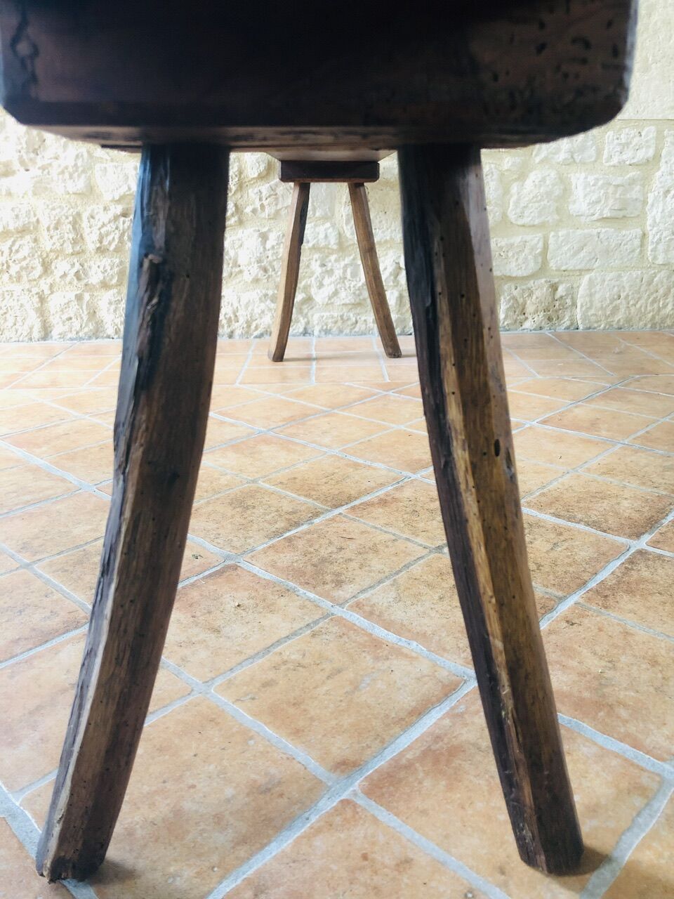 Oak farmhouse bench, circa 40's /50's