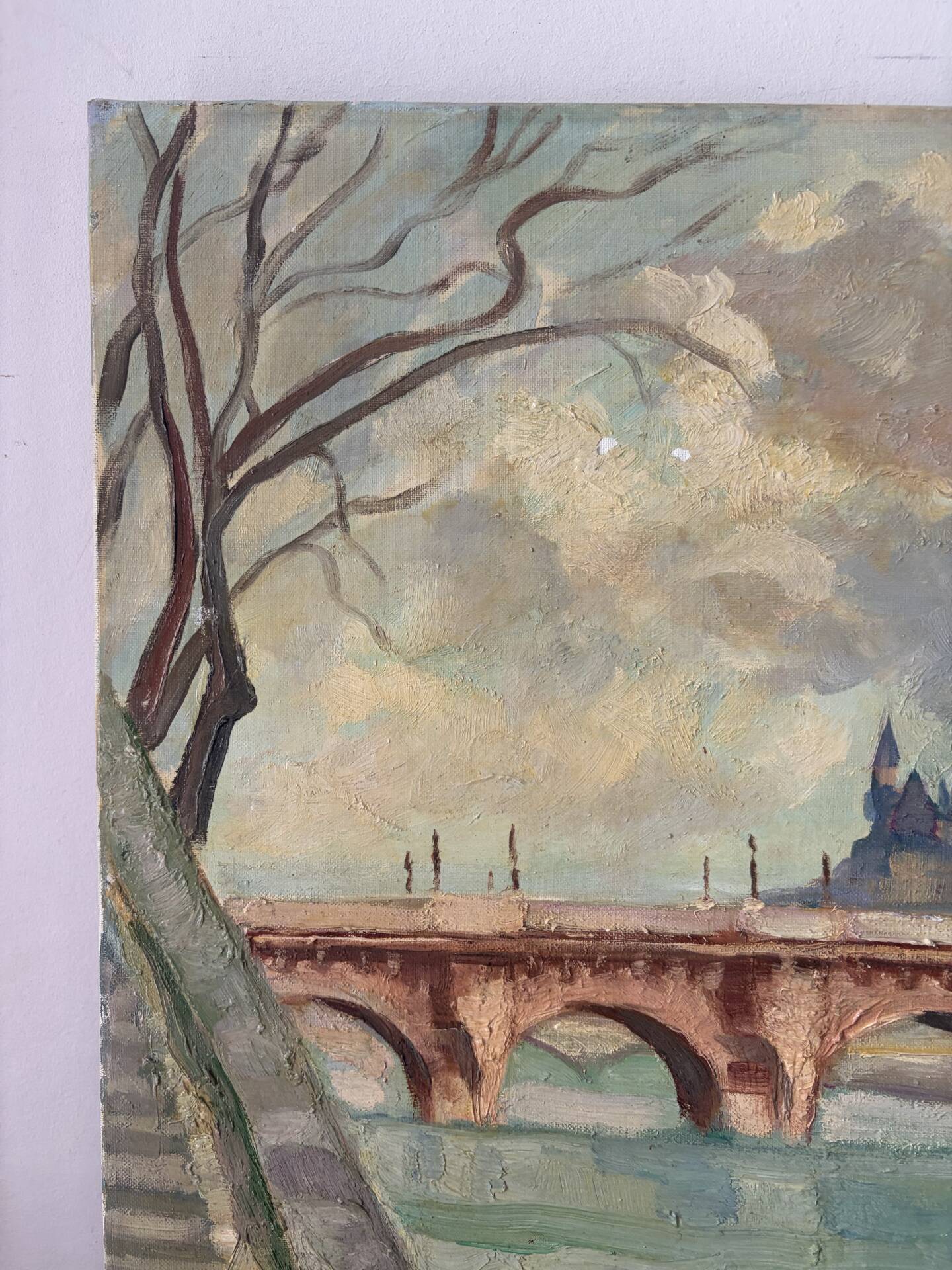 Pont Neuf à Paris, huile sur toile signé 1979