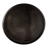 XXL Beretta Vallauris 1960 black glazed earthenware tray D34cm