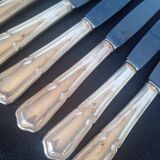 12 knives + silver metal punch from the 1950s