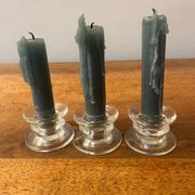 Lot de 3 bougeoirs en verre