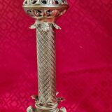 Pair of 18th century chiseled bronze lamps