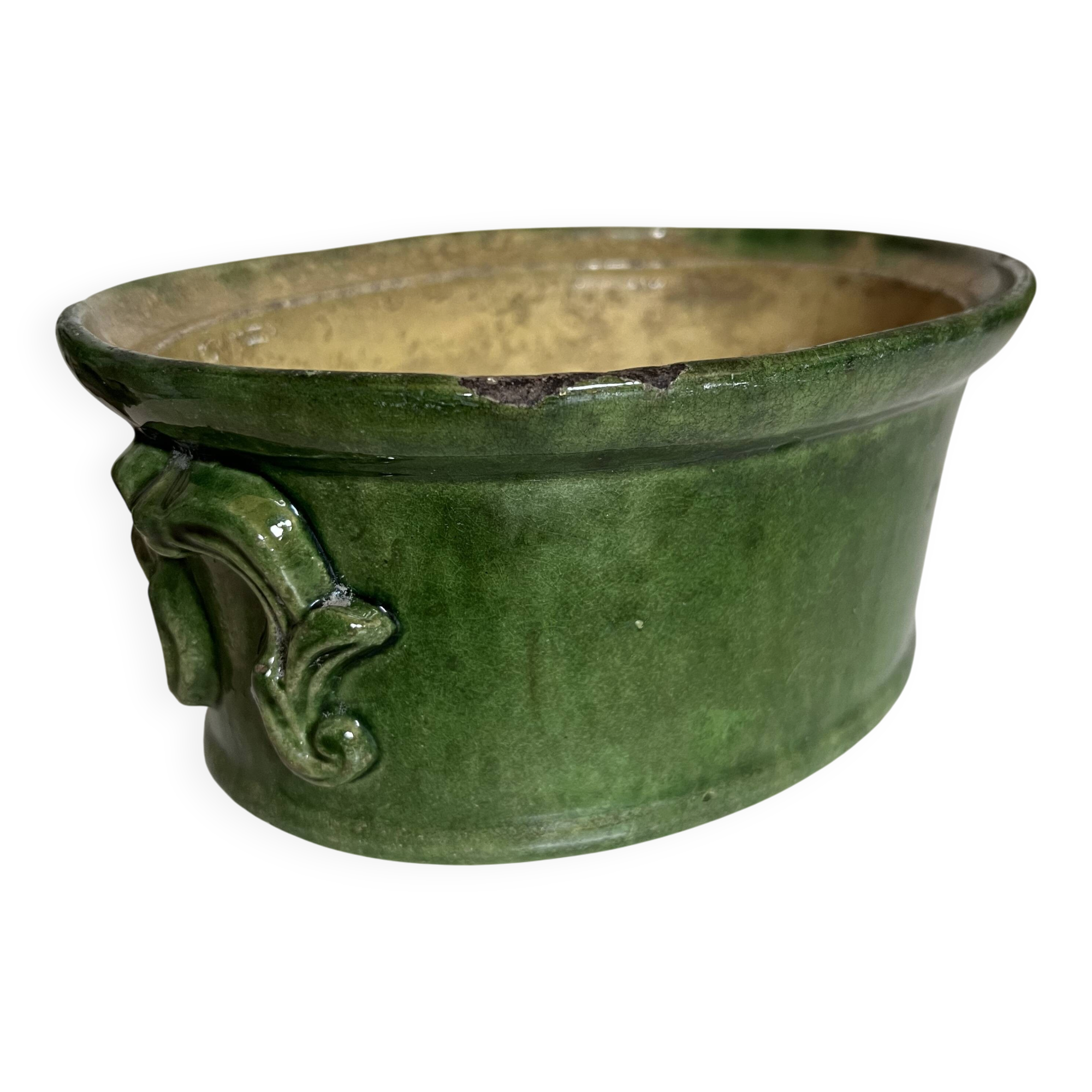 Farm terrine in glazed earthenware from the late 19th century by the Orchies Manufacture.