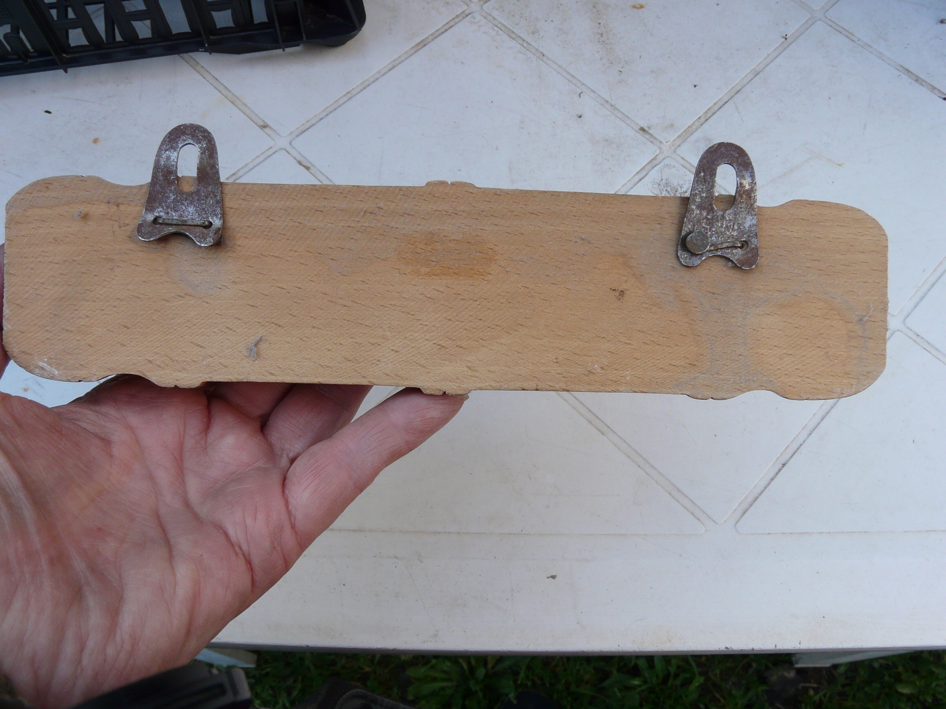 Wooden coat rack bamboo style 40s, 2 hooks