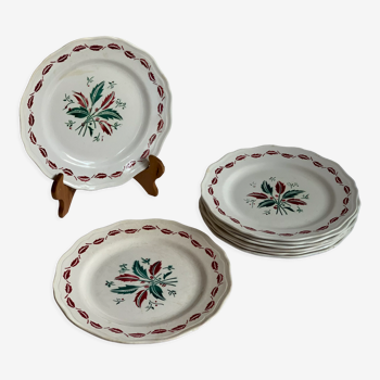 8 assiettes vintage L'amandinoise