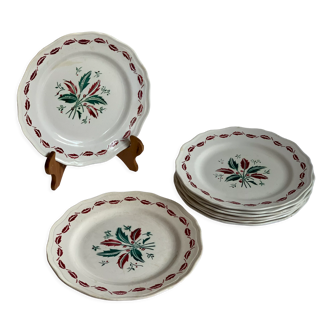 8 assiettes vintage L'amandinoise