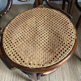 Rattan and cane bistro chairs