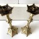Pair of Antique Gothic Revival Candle Holders in Gold Bronze