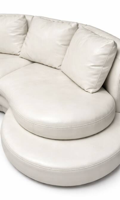 High-end white leather sofa