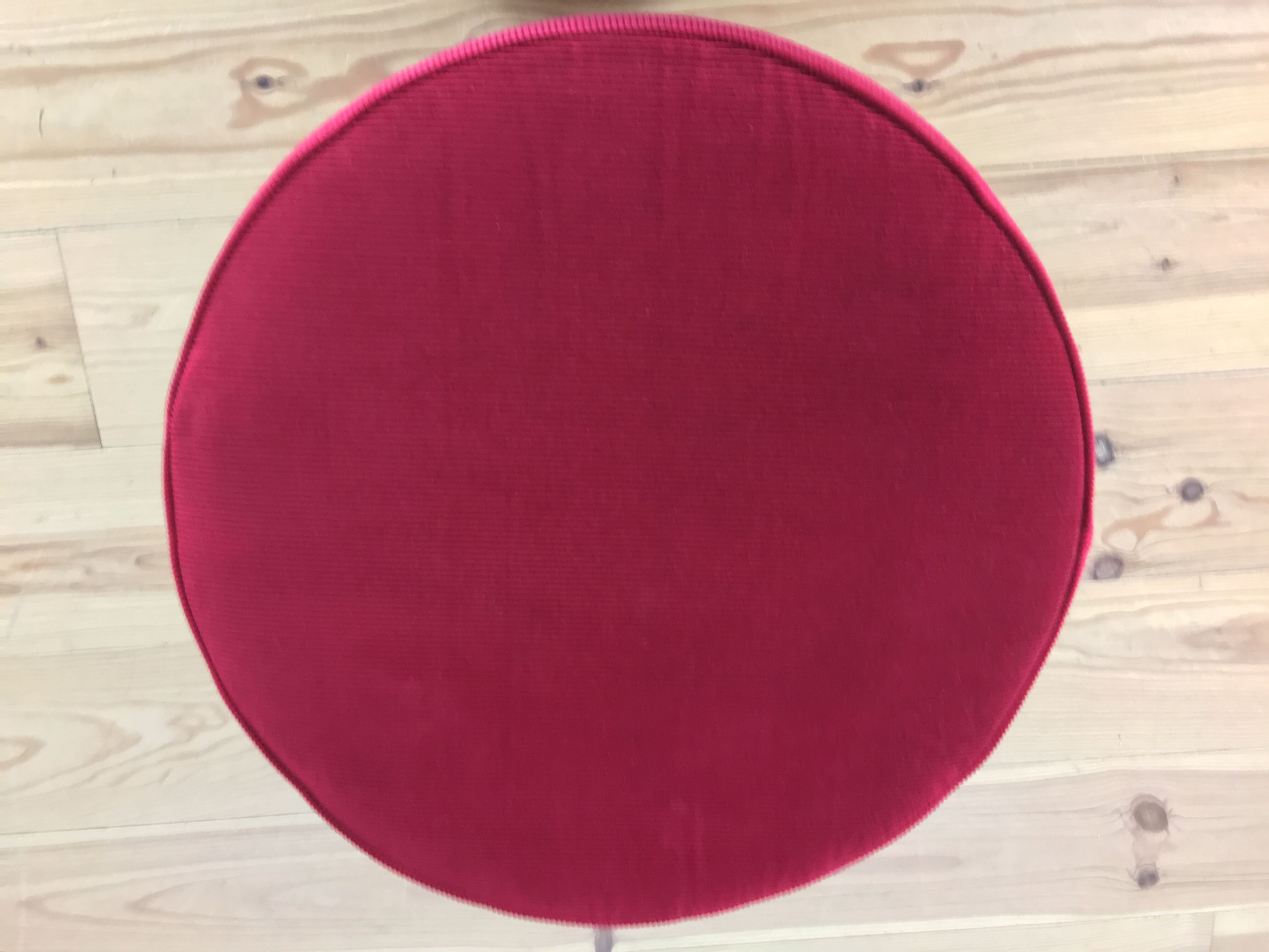 70's tulip and red velvet space age stool