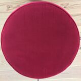 70's tulip and red velvet space age stool