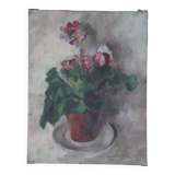 Oil on canvas primroses