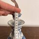 Vintage Russian Blue Ceramic Candle Holder Gjel Handmade
