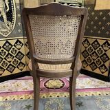 Suite of 6 Louis XV style chairs in walnut and canning