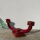 Art Deco burgundy red ceramic candlestick