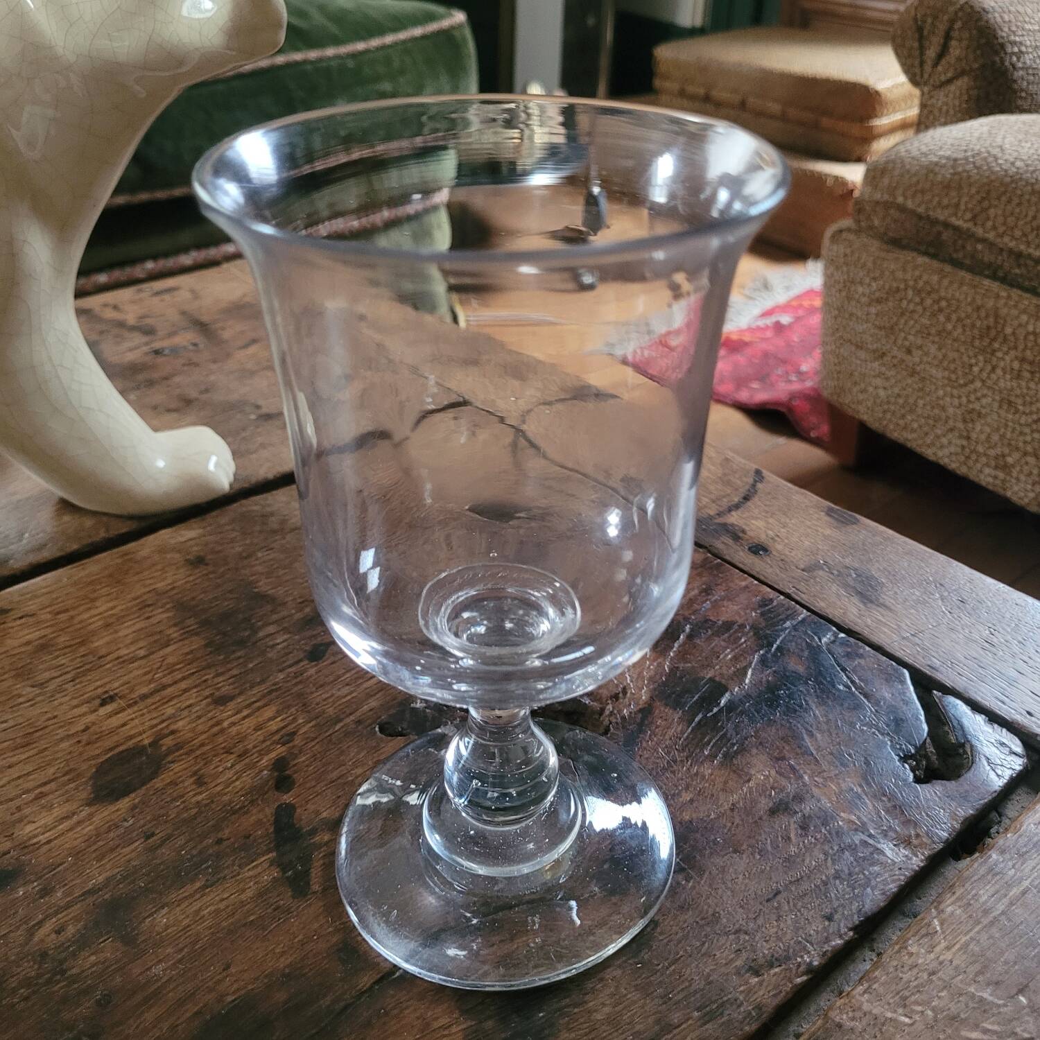 Verre tulipe ancien, fin XIXe-début XXe
