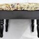 Wooden foot rest with its lid in vintage tapestry