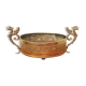 Repulsed brass planter with dragon-shaped handles