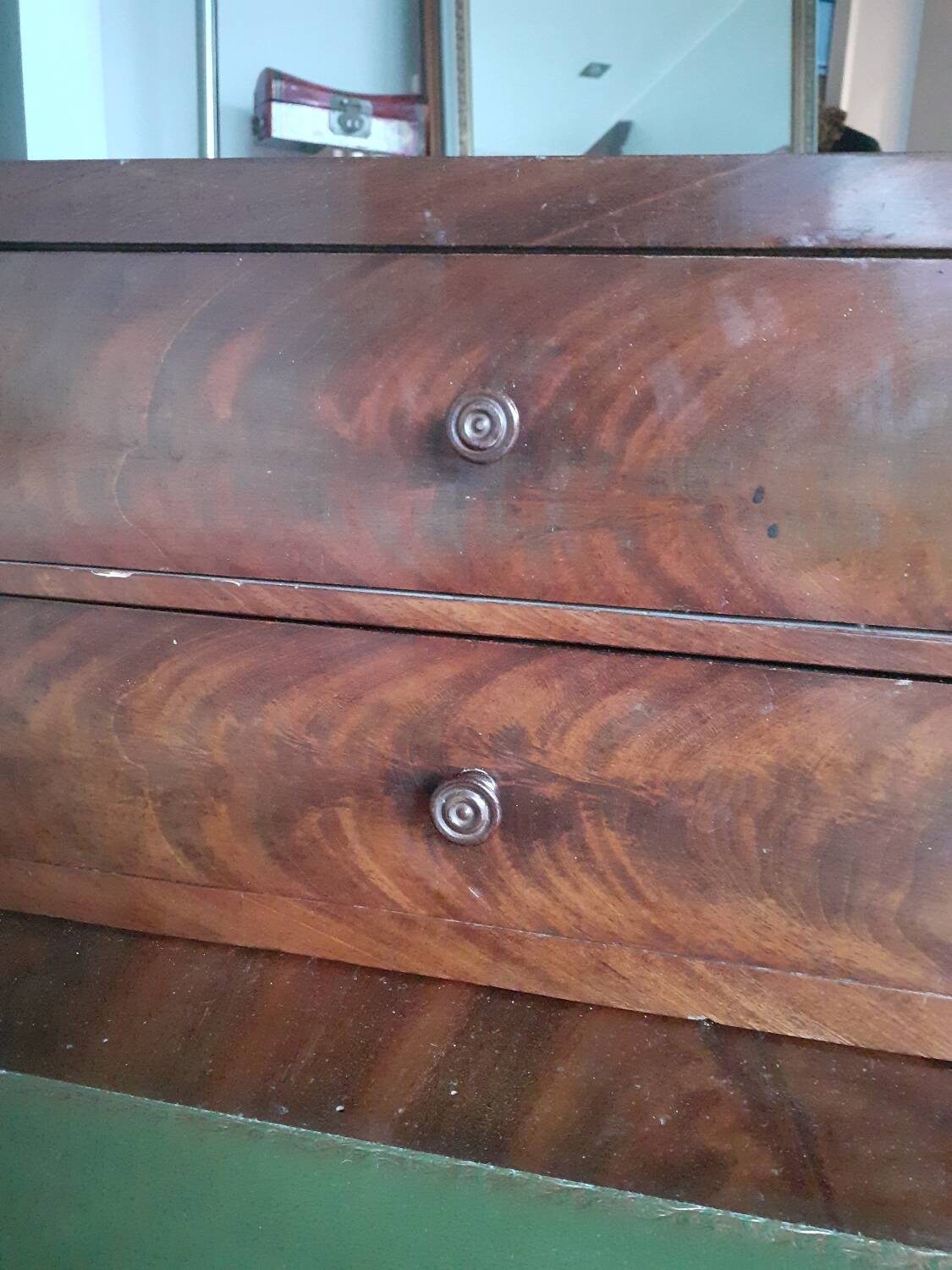 Louis Philippe style mahogany stepped desk