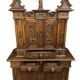 Attributed to La Maison Ribaillier: Bellifontain cabinet in oak and marble