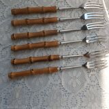 Set of 6 bamboo forks